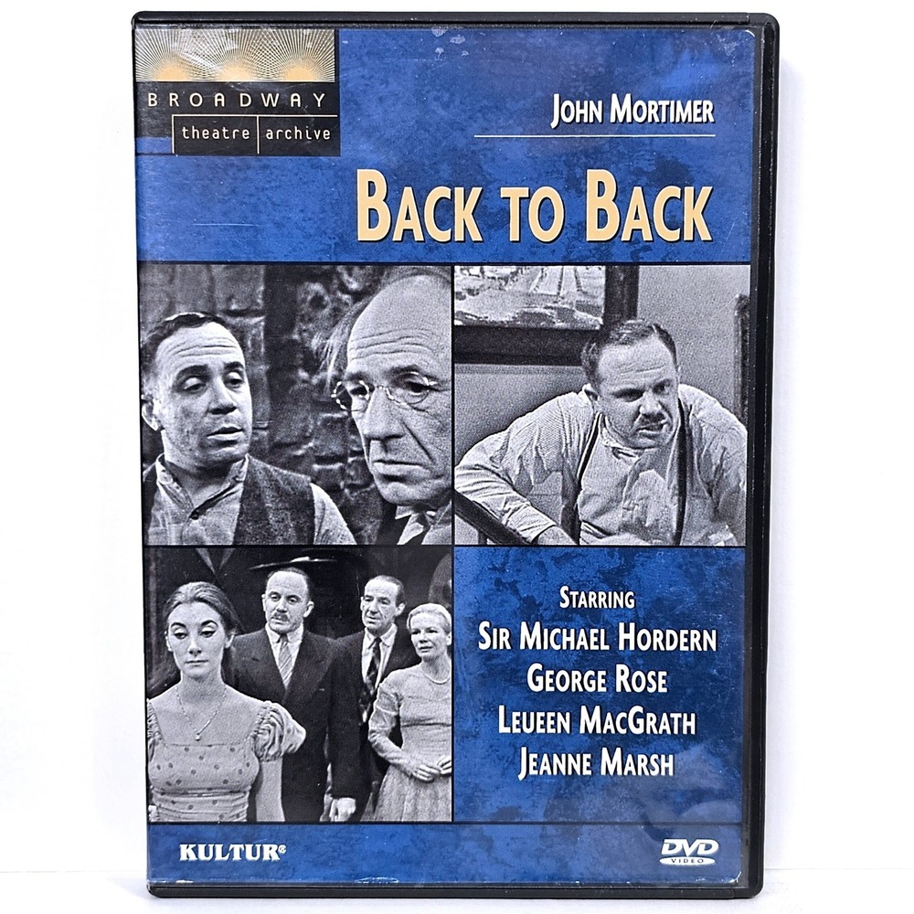 John Mortimer Back To Back DVD Kultur Broadway Theatre Archive Michael Hordern